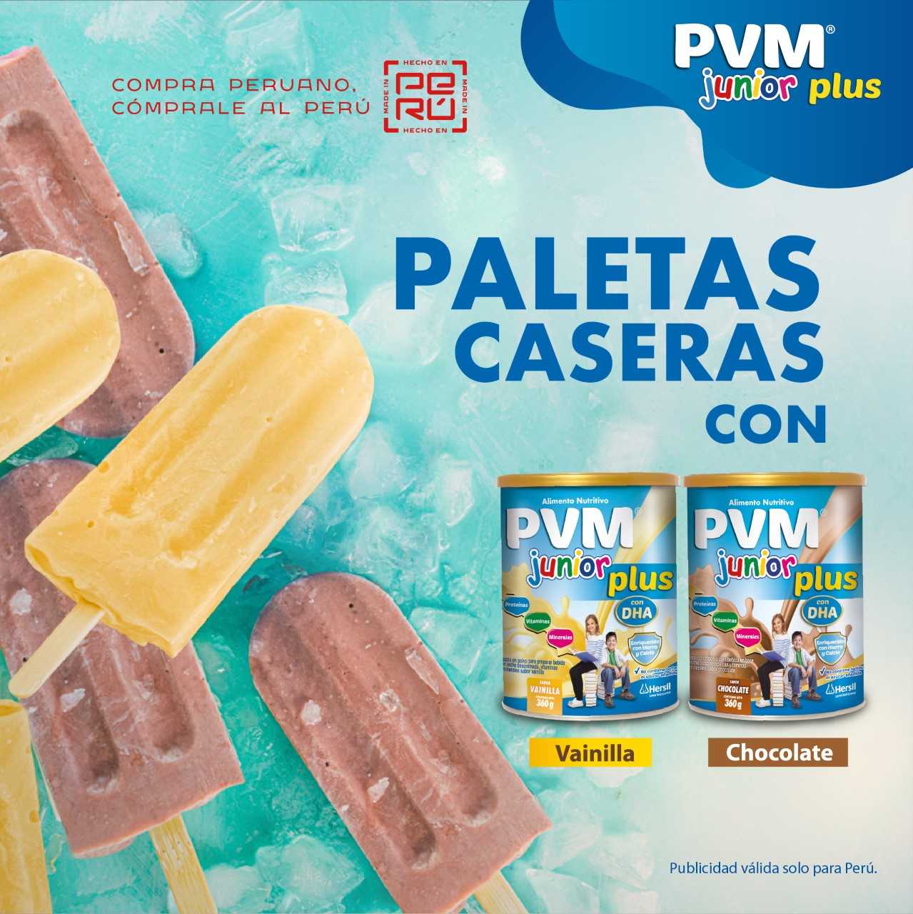 Receta de paletas caseras con PVM Junior